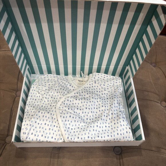 OUEF Infant set: Cream with Blue Infant onesie + Swaddle - Picture 12 of 15